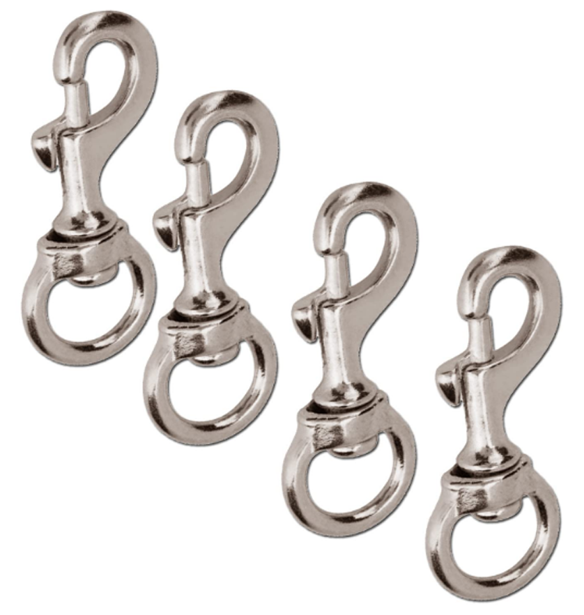 DUBIHALK Heavy-Duty :Nickel Plated Swivel Snap Hooks,Pet Buckle Reliable and Durable for Tough Applications (4PCS)