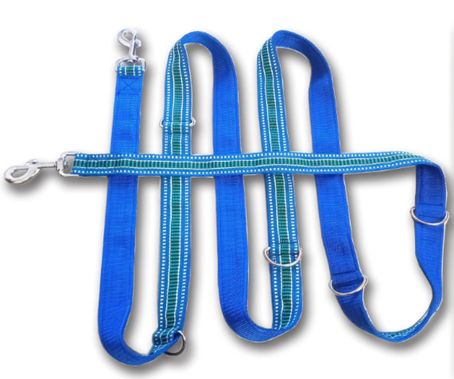 Nylon DUBIDU Nyllon Heavy Deuty Hands Free Dog Leash for Running Walking Long Tether Adjustable Multi-Function Traffic Two in One Dogs Leash