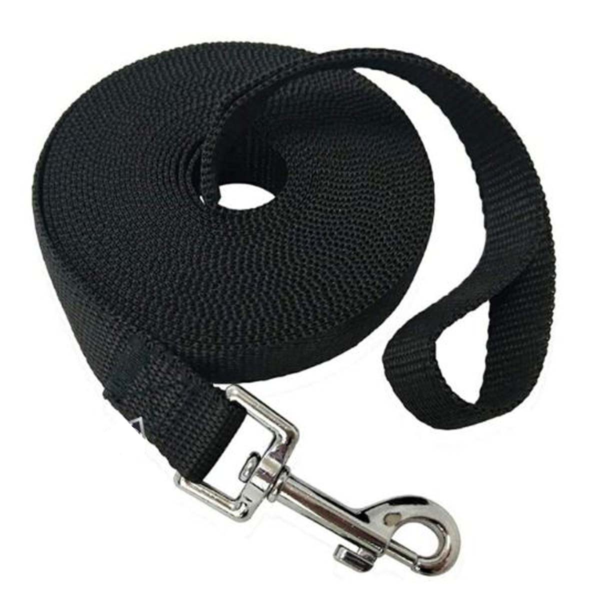 Nylon Dog Training Lead Dog Leash Long Leash 10 Ft Long Leash for Dogs (1" Inch Wide) (Black, 10 FT)