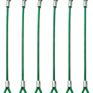 3-Feet (6-Pack) Pot Hanging Wire Rope Cable Hanger for Hanging Flower Basket Potted Plants Holder Chain Birds Feeder/House Christmas Fairy Lights Lamps Lanterns Ornaments (4MM,Green)