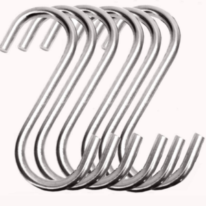 DW,Chrome Finish Heavy Duty Metal S Shaped Hooks Hanger for Hanging Clothes Shower Curtain, and Appropriate Quality, Smooth Finish and Kitchen, Shop, Bathroom (3.5x1.5x3.5 Diameter 5mm) (12)