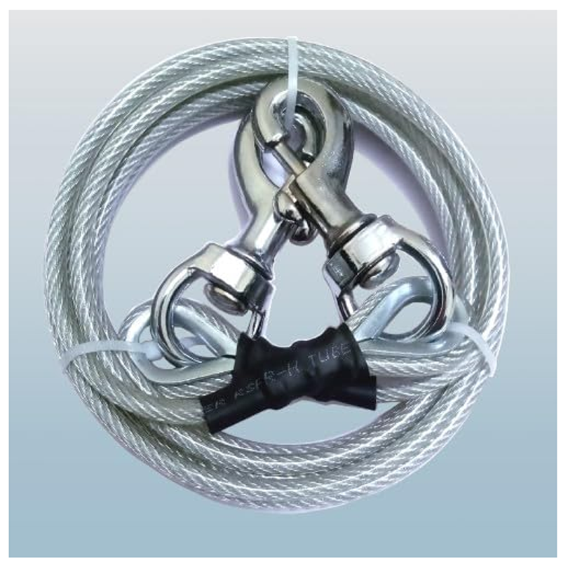 DUBIDU 7" ft Venyl Covered Cable Leash for Medium-Large Dogs. Water Proof Lead for All Sized Pets. Great for Yard, Camping, and Outdoors. Easy to use Excellent Look. (7ft) - Image 6