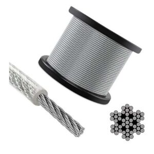 Steel Gym Wire Cable for Exercise Machines (6mm Thick, 20 Meters Long) – Transparent PU Coating for Home & Professional Use
