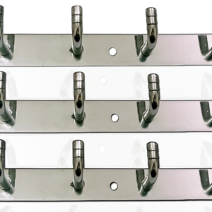 6 Pin Stainless Steel Bathroom Cloth Hooks Hanger Door Bathroom Robe Hooks Rail for Hanging Keys,Clothes,Towel (Silver) (Pack of 3)