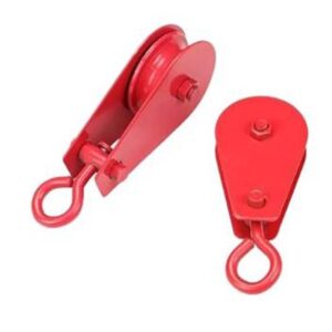 SP Electron 100Kg (0.1 T) Metal Lifting, Hoisting Wheel, Sheave Metal Climbing Pulley For Lifting Rope, Gym, Exercise, Pull Up Bar, Climbing, Hanging (Pack Of 2),Red