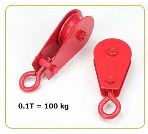 SP Electron 100Kg (0.1 T) Metal Lifting, Hoisting Wheel, Sheave Metal Climbing Pulley For Lifting Rope, Gym, Exercise, Pull Up Bar, Climbing, Hanging (Pack Of 2),Red - Image 4