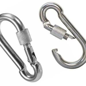 Steel Screw Spring Snap Hooks, 8mm, Heavy Duty Carabiner, Silver Finish, 6-Pack,
