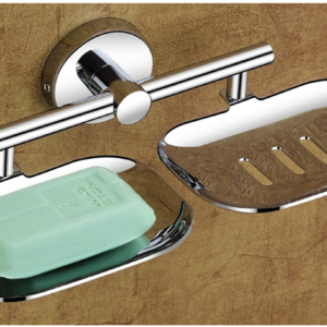 Stainless Steel Bathroom Soap Holder/Soap Stand/Soap Dish for Bathroom/Bathroom Accessories Multicolor (Double, Silver)