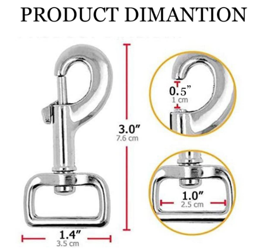 DilliWale's(3" inch x 1.2" inch) Snap Hooks Metal Trigger Clip Heavy Duty Snap Trigger Clip for Spring Pet Buckle, Linking Dog Leash Collar (6,pcs) - Image 2