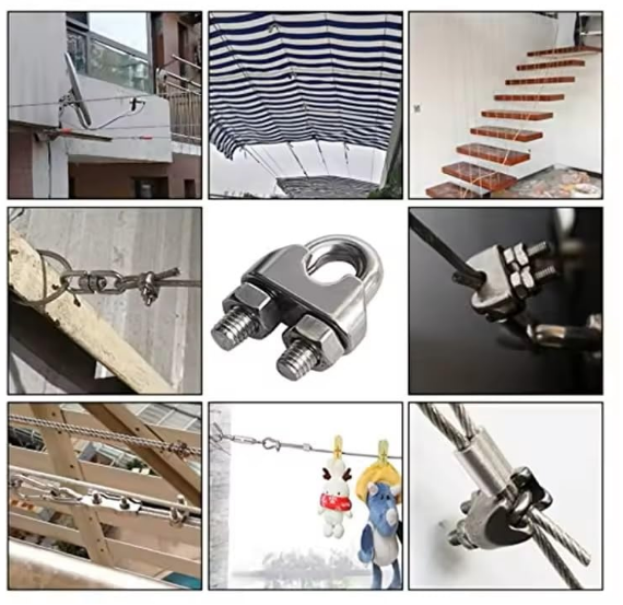 Steel Wire Rope Clamps/Wire Rope Clips/Wire Rope U-Bolts/ - Ideal for Wire rope Rigging, Fitting, Lifting Rope, Connecting Rope Fitting (6mm)10pc - Image 2