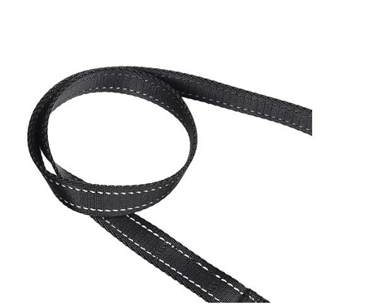 Double Handle Light Reflecting Dog Leash | 6 Feet/ 182 cm | Black | Strong Hook for Training and Walking Dogs | 2 Padded Handles - Image 2